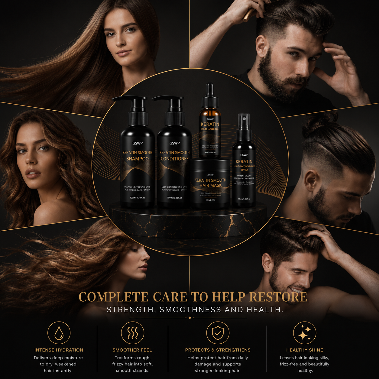 Aurorum™ Complete Keratin Hair Care Set