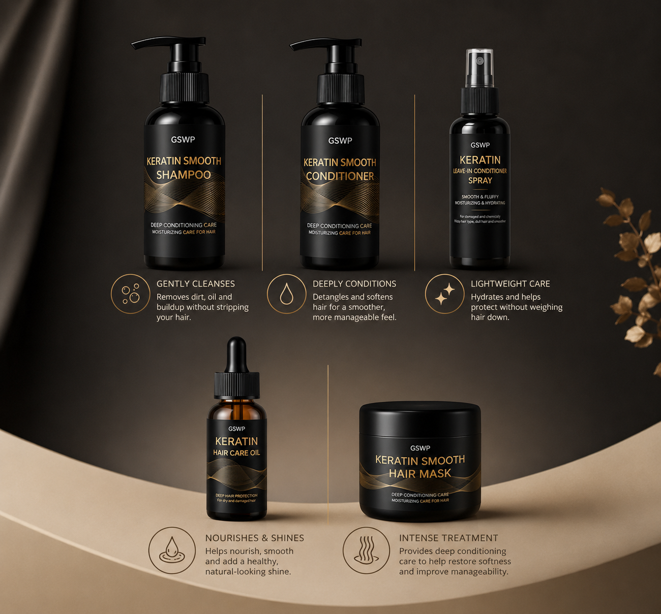 Aurorum™ Complete Keratin Hair Care Set